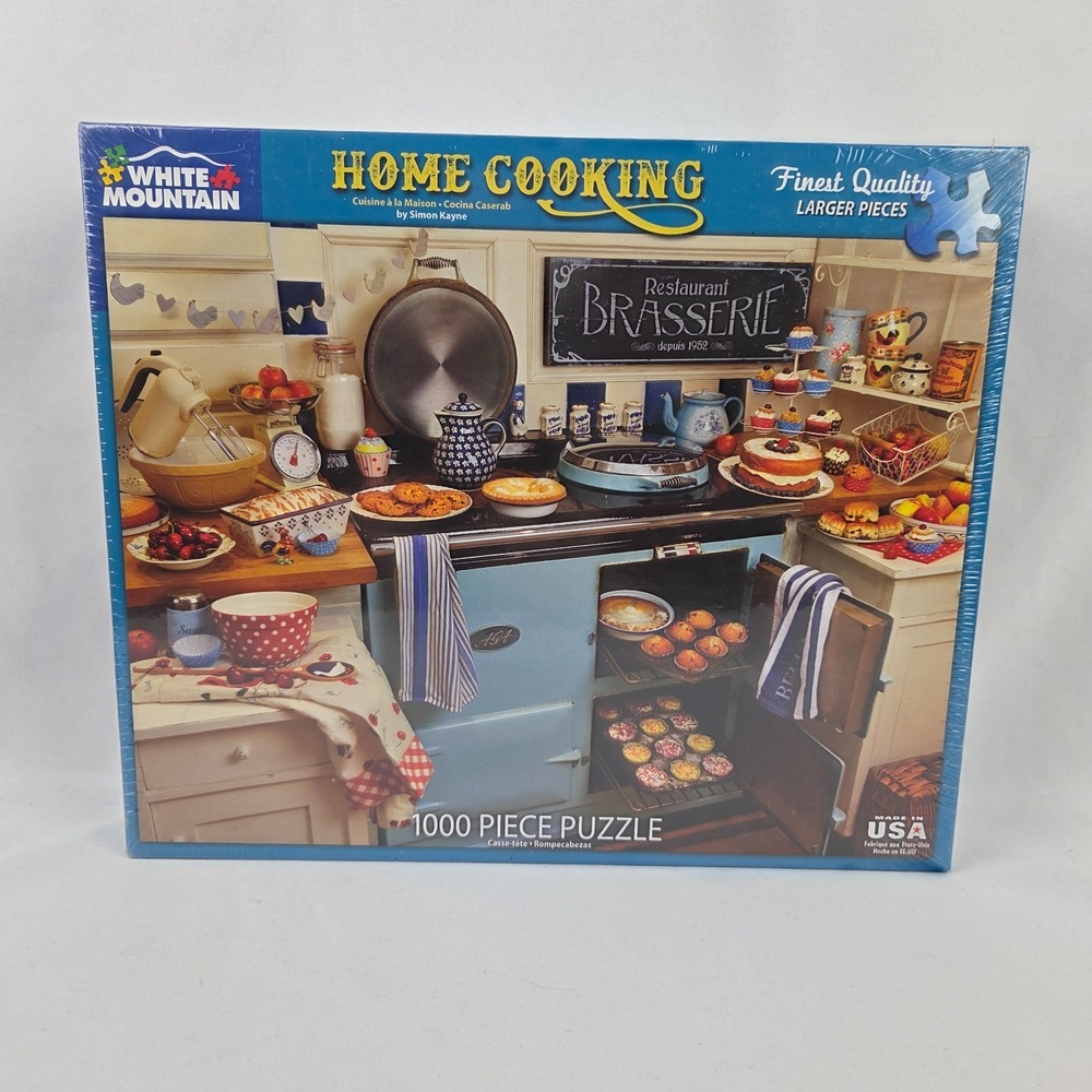 New Sealed White Mountain "Home Cooking" 1000 pc puzzle 24"x30" 2021 Age 12+
